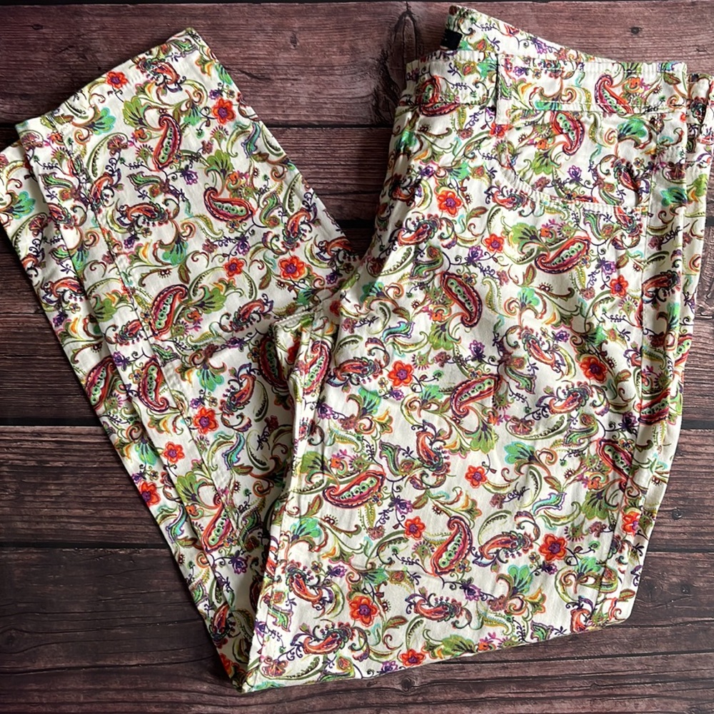 ZARA | Paisley floral print cropped trousers - Picture 7 of 8